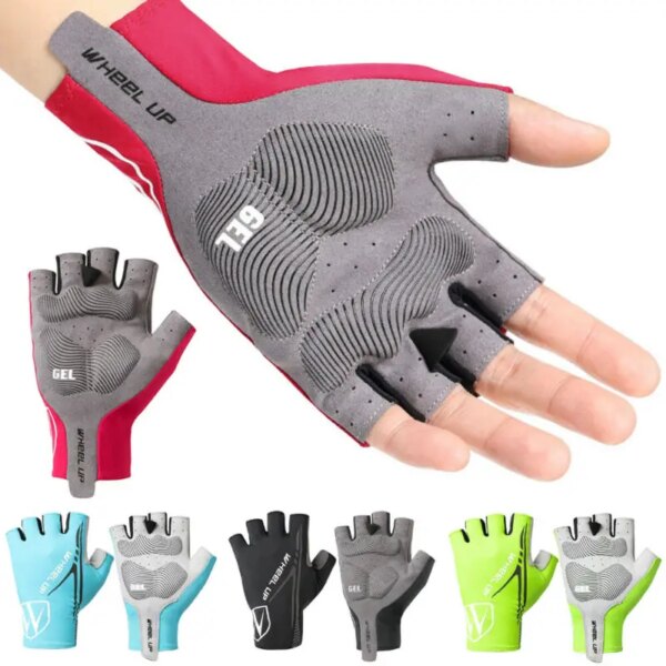 2020 Nuevo estilo Guantes de ciclismo unisex Wheelup Bike Ciclismo Gel Medio dedo usa Dedo corto Guante deportivo al aire libre Negro Rojo Amarillo