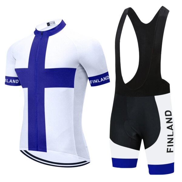 Ropa de Ciclismo del equipo nacional de Finlandia, conjunto de Jersey de Ciclismo azul, traje de Ciclismo 20D, Maillot de montaña, 2021