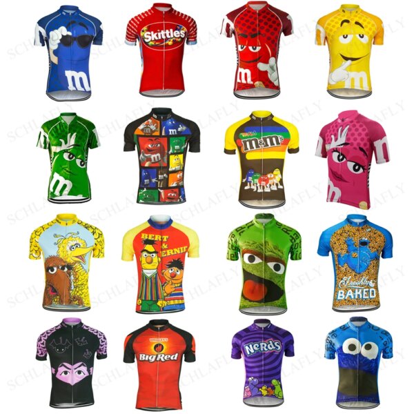 Camiseta de ciclismo Retro colorida de varios estilos, ropa de manga corta para bicicleta de verano, ropa de carretera, ropa divertida Schlafly, novedad de 2021