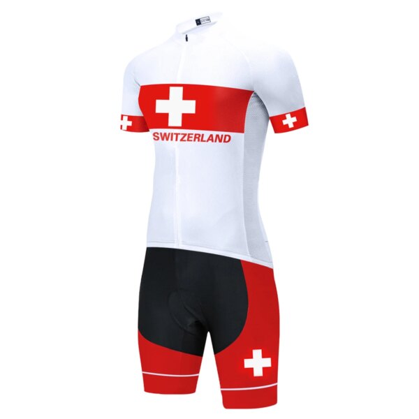 Mono de Ciclismo del equipo suizo, mono de verano para exteriores, ropa de bicicleta, Uniforme de triatlón, GEL 20D, 2021