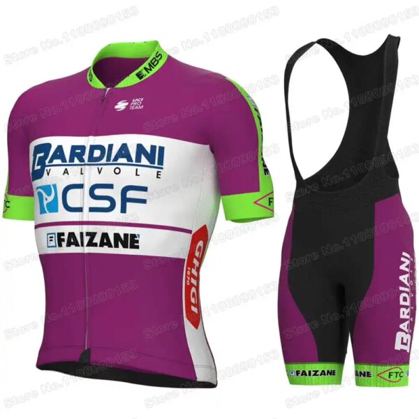 2022 Bardiani Csf Ciclismo Jersey conjunto de manga corta ropa de ciclismo de verano hombres camisa de bicicleta de carretera traje bicicleta pantalones cortos MTB desgaste