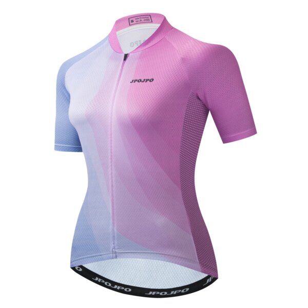 Maillot de ciclismo para mujer, camiseta de manga corta para ciclismo de montaña y carretera, uniforme rosa, 2022