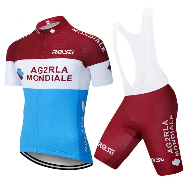 Equipo de Ciclismo Ag2r personalizado para hombre, Jersey deportivo, traje de Ciclismo de manga corta, Ropa de Ciclismo, Culotte, 2022