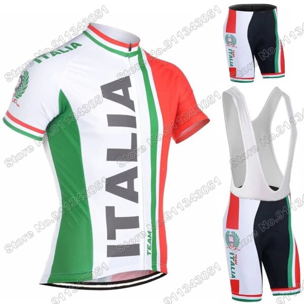 Conjunto de Jersey de ciclismo italiano, ropa de ciclismo completa de verano, traje de carrera para bicicleta de montaña, pantalones cortos con pechera, 2022