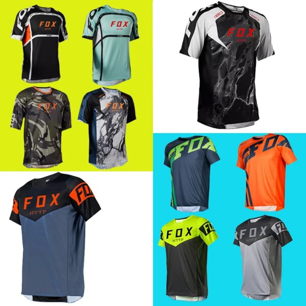 Camisetas para descensos de hombre http Fox, camisetas para bicicleta de montaña, MTB, camiseta para motocicleta todoterreno DH, ropa deportiva para Motocross, bicicleta de carreras, 2022