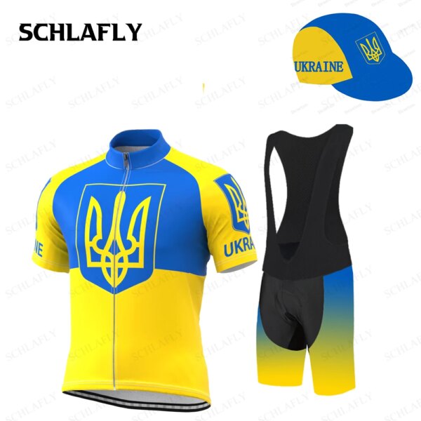 Schlafly-Conjunto de Jersey de manga corta para ciclismo, ropa deportiva con banderas de países del mundo, Ucrania, nuevo estilo, verano, 2022