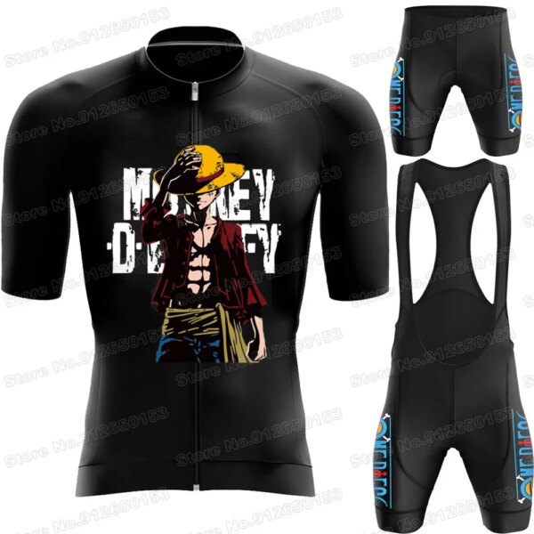 Conjunto de Jersey de Ciclismo de One Piece Luffy, Ropa de Ciclismo de Anime japonés, camisetas para bicicleta de carretera, traje, pantalones cortos, Maillot de Ciclismo de montaña, 2022