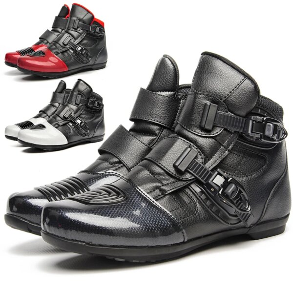 Zapatos de motociclismo transpirables para hombre, botas de moto impermeables para exteriores, zapatos de carreras de motos de calle a la moda, novedad de Otoño de 2022