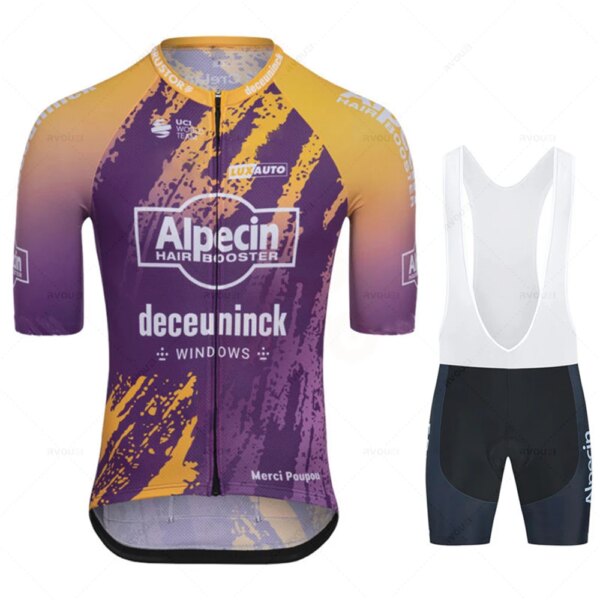 Alpecin FENIX-trajes de Ciclismo del equipo para hombre, ropa para bicicleta de carretera, conjuntos de pantalones cortos con pechera, Jersey de bicicleta de montaña, Kit de Maillot, 2023