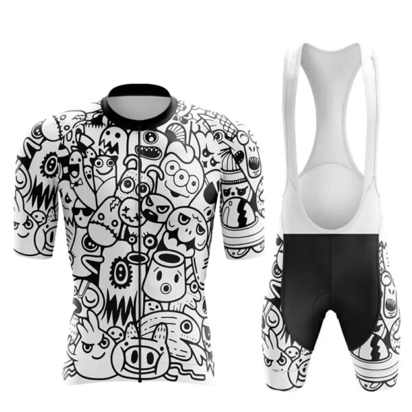 2023 conjunto de ciclismo blanco y negro uniforme de bicicleta conjunto de Jersey de ciclismo de verano camisetas de bicicleta de carretera ropa de bicicleta MTB ropa de ciclismo traje