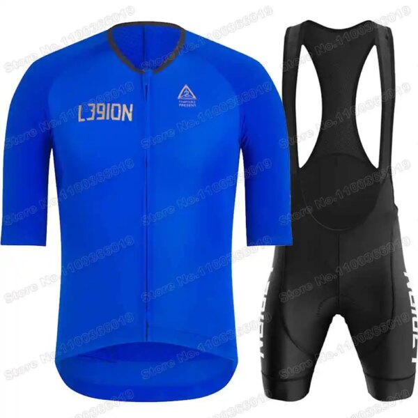 2023 Conjunto de Jersey de ciclismo azul L39ION Legión de Los Ángeles ropa de ciclismo hombres verano camisas de bicicleta de carretera traje pantalones cortos con pechera de bicicleta