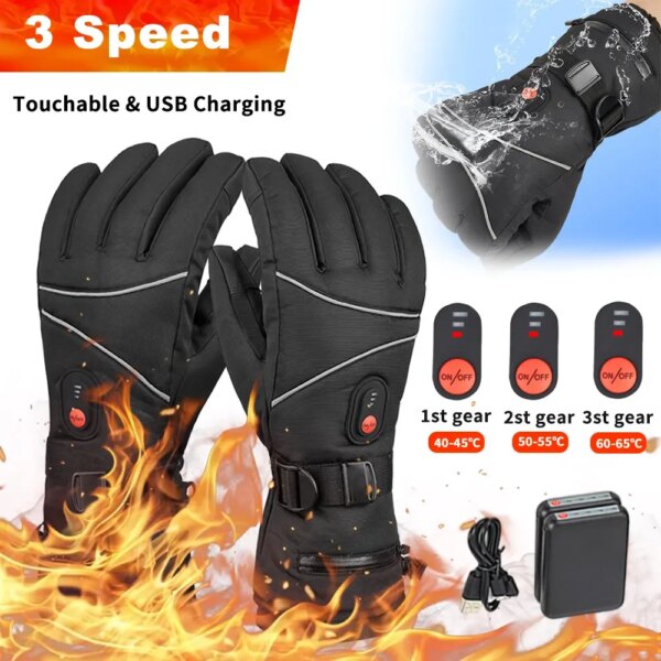 Guantes Térmicos de 3 velocidades para hombre y mujer, Guantes Térmicos de invierno con calefacción USB, para ciclismo, deportes y senderismo, 2023