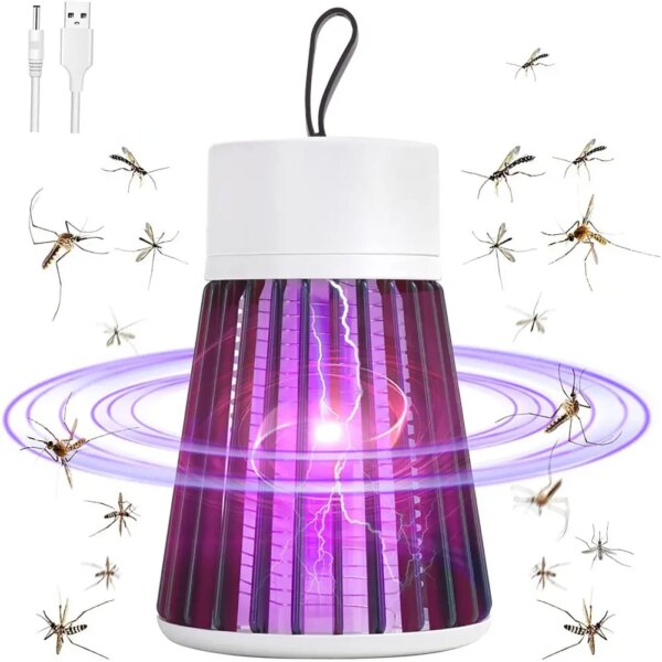 Lámpara antimosquitos de descarga eléctrica, trampa para moscas USB, repelente de insectos, repelente para dormitorio y exteriores, trampa antimosquitos, 2023