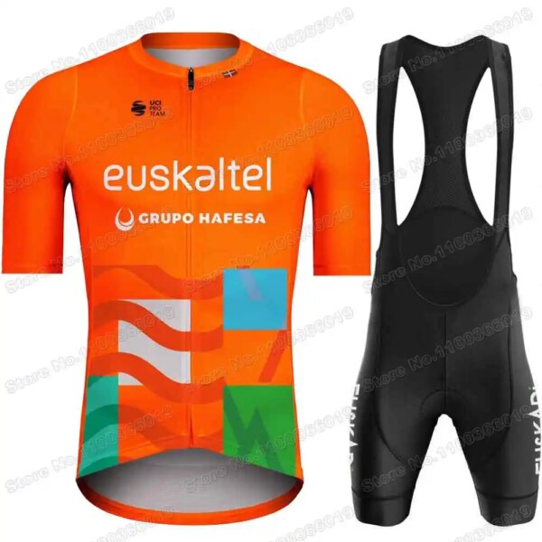 Euskaltel-Conjunto de Jersey de ciclismo Euskadi, ropa de ciclismo de verano, Kits para hombre, camisetas para bicicleta de carretera, traje, pantalones cortos con pechera para bicicleta de montaña, 2023