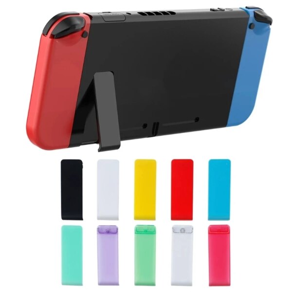 Soporte trasero para consola Nintendo Switch, funda trasera NS, trípode duradero, Material ABS blanco y azul, soporte para teléfono, 1 ud., 2023