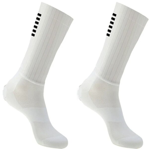 Calcetines aerodinámicos de silicona antideslizantes para hombre, Calcetines de ciclismo Whiteline, deporte de bicicleta, correr, novedad de 2023