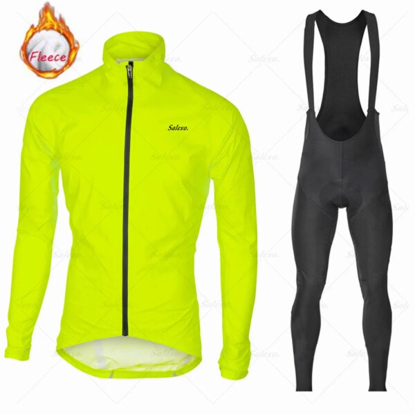 Ropa de Ciclismo para Hombre, Conjunto de Jersey térmico de manga larga y forro polar para Ciclismo de montaña, novedad de invierno de 2023