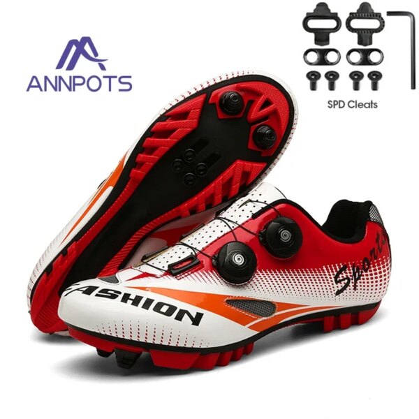 Zapatos de bicicleta de carretera para hombre y mujer, zapatillas de deporte para ciclismo de montaña, clítoris, tacos de ruta, velocidad plana, deportes de carreras, Pedal Spd, novedad de 2023