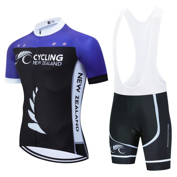 Ropa de Ciclismo del equipo nacional de Nueva Zelanda para hombre, conjunto de Jersey y almohadillas de GEL 20D, Tops y pantalones cortos para Ciclismo de verano, 2023