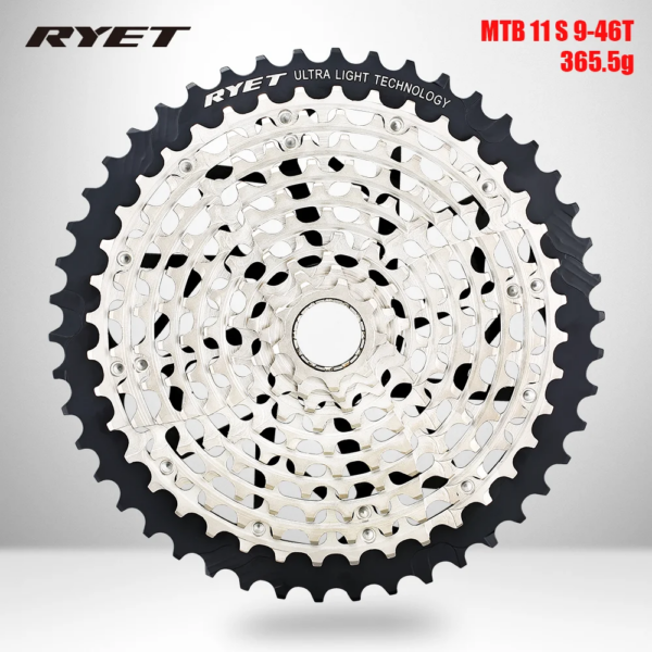 RYET ULT 2023 Cassette de 11 velocidades volantes de bicicleta MTB ultraligero 355g 11 s piñón 9-46 k7 511% gama bicicleta de montaña XD rueda libre