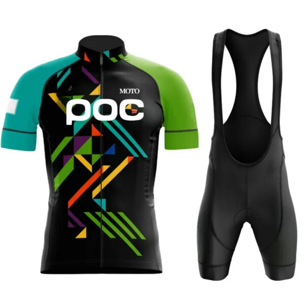 Conjuntos de Jersey de ciclismo para MOTO POC, pantalones cortos de manga corta para bicicleta, Maillot de ciclismo, pantalones cortos con pechera, novedad de verano de 2023