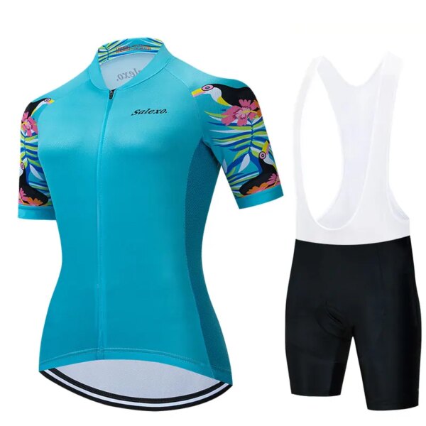 Ropa de ciclismo de montaña para mujer, trajes de manga corta para exteriores, ropa deportiva para ciclismo de montaña, conjunto de Jersey de ciclismo de secado rápido para verano 2023