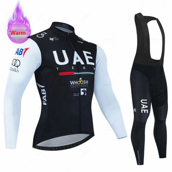 Conjunto de Bicicleta de invierno de los Emiratos Árabes Unidos, ropa térmica de lana para Ciclismo, camiseta para Bicicleta de carretera, uniforme para Ciclismo de montaña, 2023