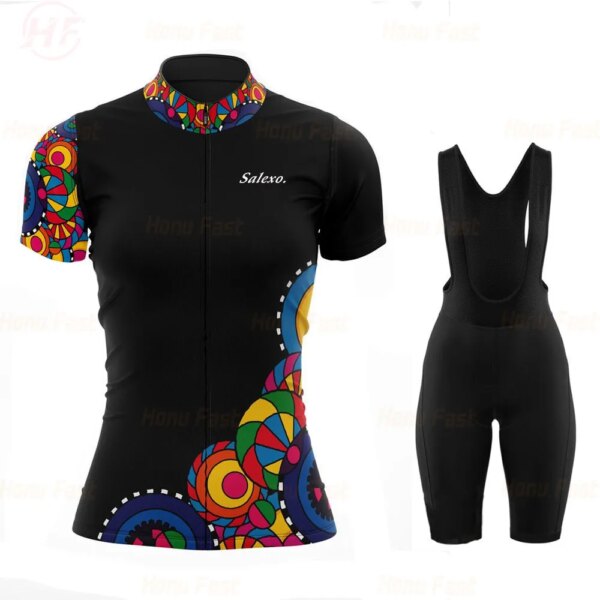 Conjunto de Jersey de Ciclismo de manga corta para mujer, Ropa de bicicleta de verano, Conjunto de Maillot, Ropa de Ciclismo, 2023