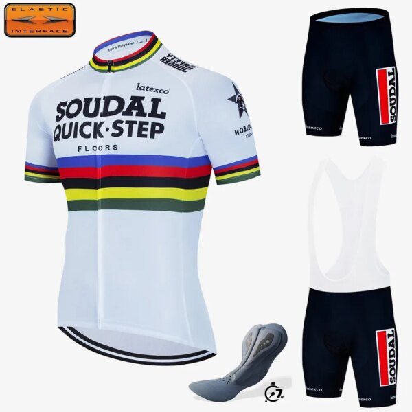 2024 7 horas Pad QUICK STEP bicicleta de carretera Jersey ropa de verano para hombre ropa de ciclismo conjunto pantalones cortos hombre Mtb camisa deportiva