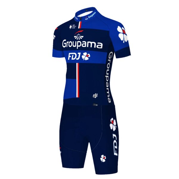 FDJ-traje de triatlón para hombre, conjunto de ciclismo masculino, camiseta de ciclismo, maillot velo, 2024