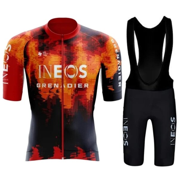 2024 INEOS ropa de ciclismo conjuntos para hombres verano bicicleta Jersey ropa hombre babero conjunto masculino pantalones cortos Kit deportivo Mtb