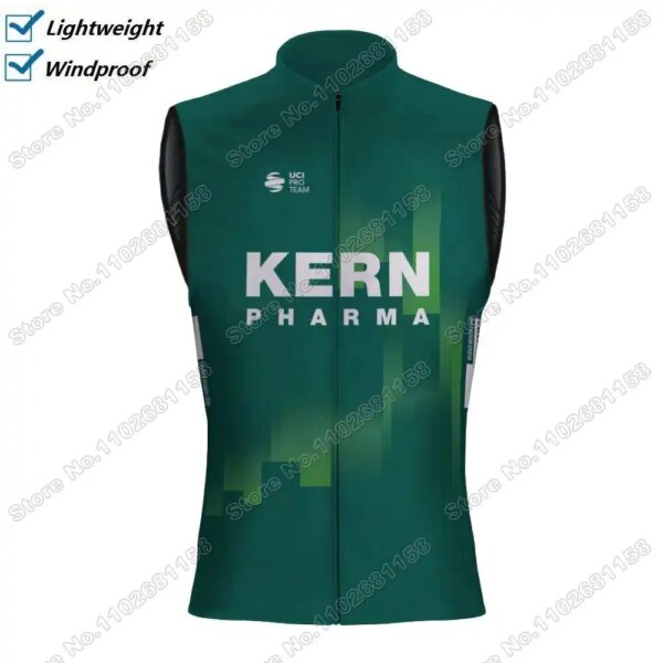 Kern Pharma Team-Chaleco de ciclismo a prueba de viento para hombre, Jersey de ciclismo sin mangas, chaleco de viento Unisex, rompevientos para bicicleta, ropa de ciclismo 2024