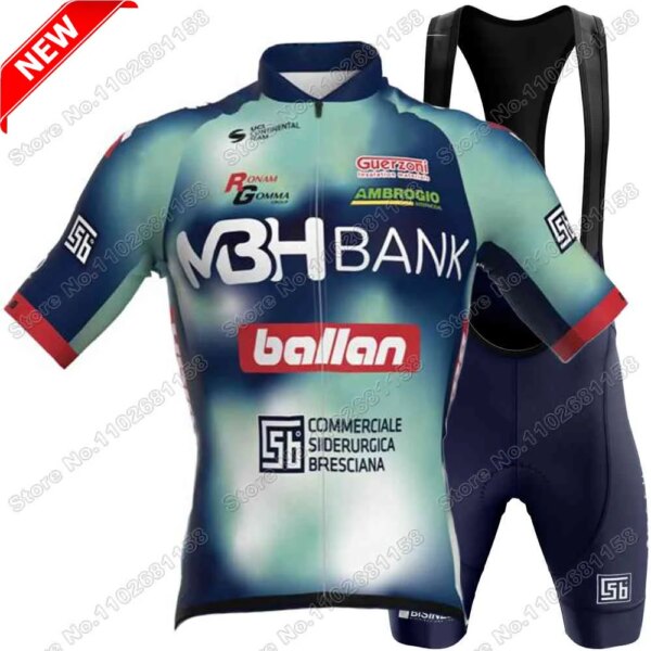 Conjunto de Jersey de ciclismo MBH BANK Colpack Ballan Csb, ropa de ciclismo de verano, Kit de camisa para bicicleta de carretera, pantalones cortos con pechera para bicicleta, 2024