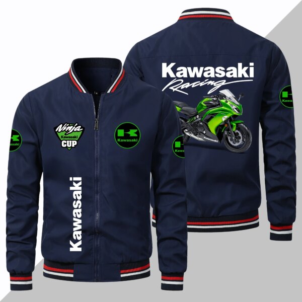 Chaqueta de ocio para hombre, ropa personalizada del equipo de carreras Harajuku para Club, abrigo, chaqueta de carreras de motos, ropa deportiva Kawasaki, 2024