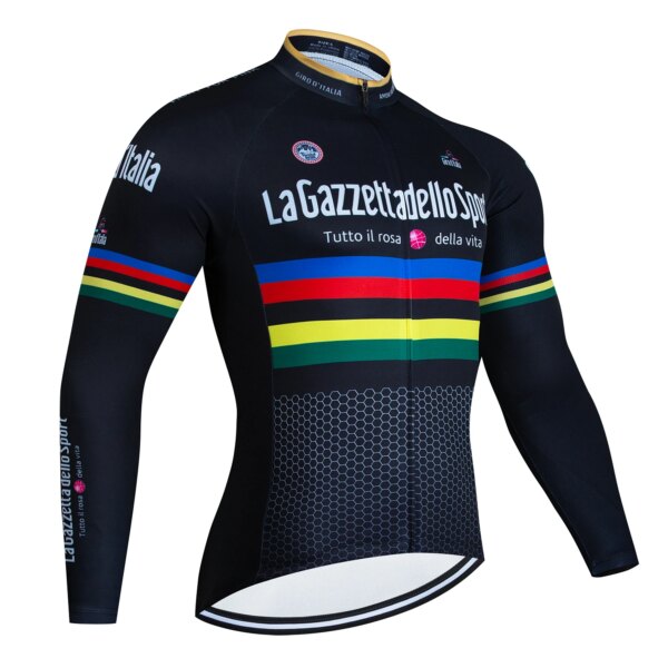 Camisetas de ciclismo negras para hombre, camisetas de manga larga para otoño, ropa para bicicleta de montaña, traje profesional para ciclismo, novedad de 2024