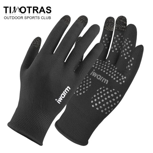 Guantes cálidos de invierno para ciclismo, antideslizantes, térmicos, de lana, para pantalla táctil, esquí de dedo completo, novedad de 2024