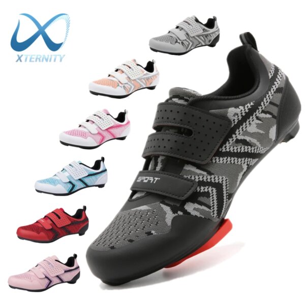 Zapatos de ciclismo de velocidad para hombre y mujer, zapatillas antideslizantes con tacos SPD para bicicleta de carretera y de carreras, con autosujeción, novedad de 2024