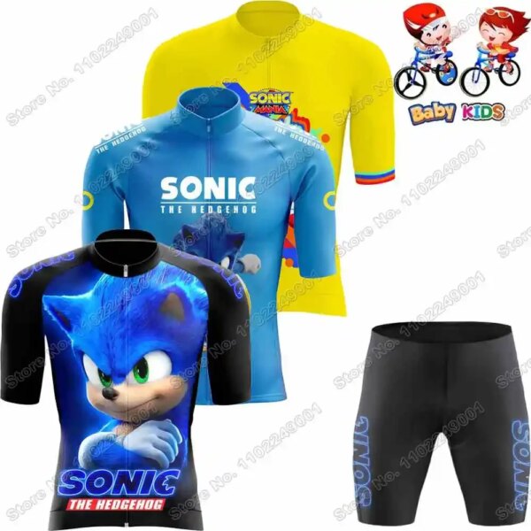 Conjunto de Jersey de ciclismo para niños y niñas, ropa de ciclismo Popular de dibujos animados de Anime, traje de bicicleta de carretera, ropa de ciclismo de montaña, 2024