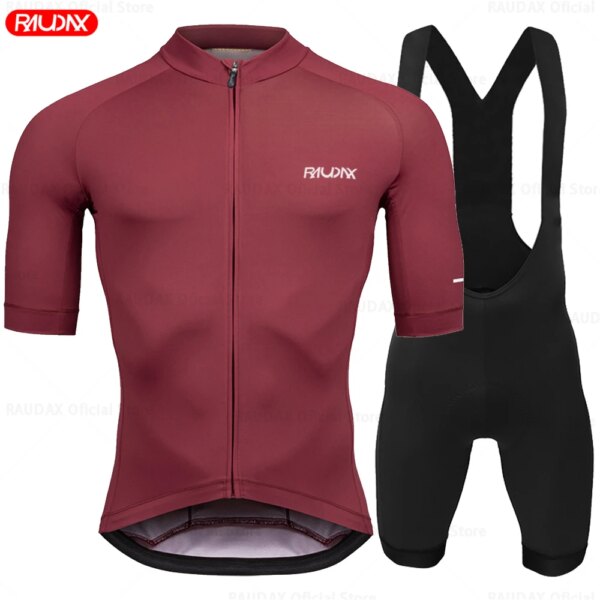 2024 RAUDAX Bike Team Ciclismo Jerseys hombres manga corta Ciclismo Jersey conjunto verano Racing Ciclismo Ropa Ciclismo Hombre