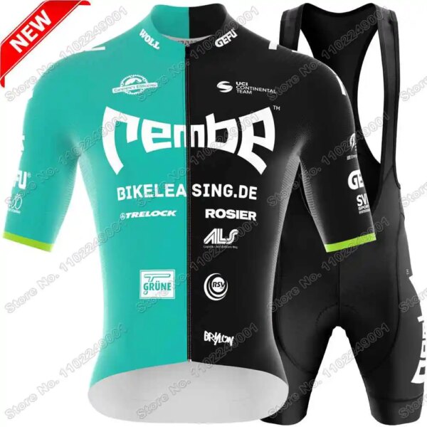 2024 REMBE equipo de ciclismo profesional SAUERLAND conjunto de Jersey de ciclismo ropa de ciclismo de verano para hombres camisetas de bicicleta de carretera traje pantalones cortos con pechera para bicicleta