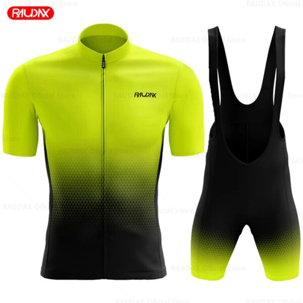 2024 Raudax Ciclismo conjunto hombre Ciclismo Jersey manga corta bicicleta Ciclismo ropa Kit Mtb bicicleta desgaste triatlón Maillot Ciclismo