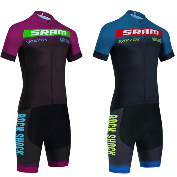 2024 Sram Syncros ROCK SHOCK Bike Jersey Cycl Shorts Set hombres mujeres Ropa Ciclismo secado rápido bicicleta Jersey Ropa