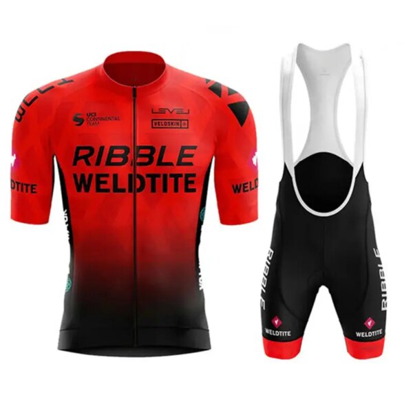 Conjunto de Jersey de Ciclismo para hombre, ropa de Ciclismo, camisas de bicicleta de carretera, traje, pantalones cortos con pechera, Maillot y Culotte, verano 2024