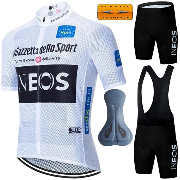 Ropa de ciclismo para hombre, Jersey INEOS, conjuntos para vestir, pantalones cortados con láser, ropa deportiva de Gel para bicicletas de montaña, verano 2024