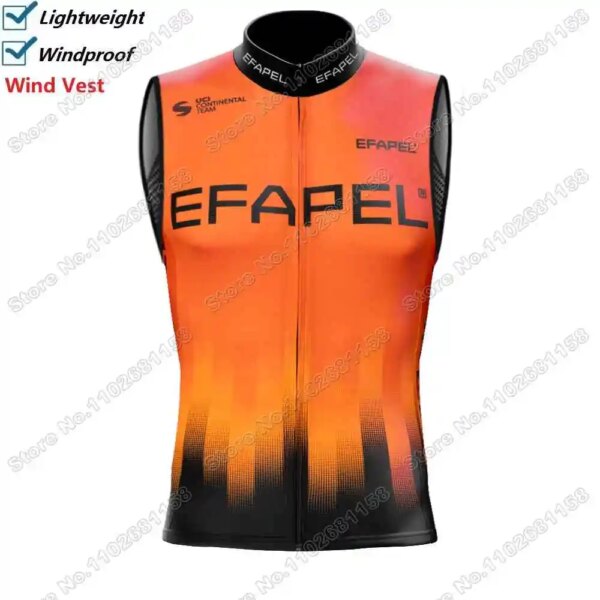 2024 equipo Efapel chaleco de ciclismo a prueba de viento hombres Portugal ciclismo Jersey sin mangas chaleco de viento bicicleta rompevientos MTB ropa de ciclismo