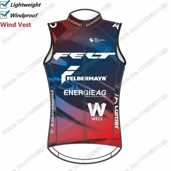 Equipo FELBERMAYR RSW-Radsport Wels, chaleco de ciclismo a prueba de viento para hombre, camiseta de Ciclismo de Carretera, cortavientos sin mangas, 2024