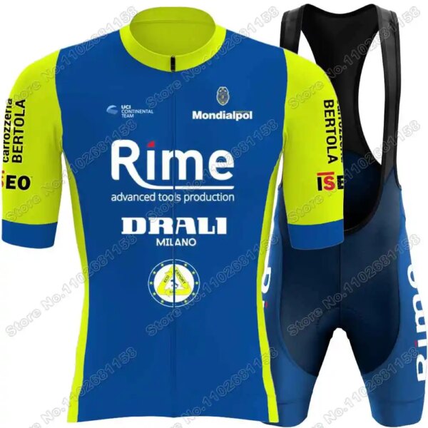 Conjunto de Jersey de ciclismo del equipo Sias Rime para hombre, ropa de ciclismo, Kit de manga corta, camiseta para bicicleta de carretera, pantalones cortos con pechera, 2024