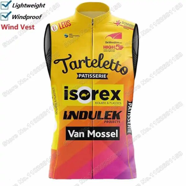 2024 equipo Tarteletto-Isorex chaleco de ciclismo a prueba de viento hombres chaleco de viento ciclismo Jersey sin mangas bicicleta rompevientos MTB uniforme