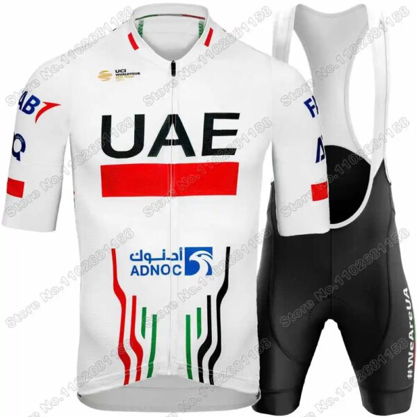 Conjunto de Jersey de ciclismo del equipo de los Emiratos Árabes Unidos, ropa de ciclismo de verano para hombre, camiseta de Tadej Pogacar para bicicleta de carretera, traje, pantalones cortos con pechera, 2024