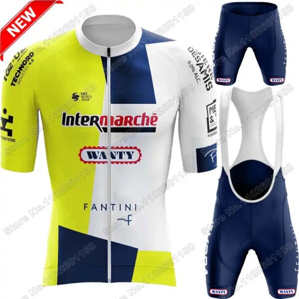 Camiseta de ciclismo del equipo Wanty, conjunto de manga corta, ropa de ciclismo de verano, camisetas para bicicleta de carretera, traje, pantalones cortos con pechera, uniforme MTB, 2024